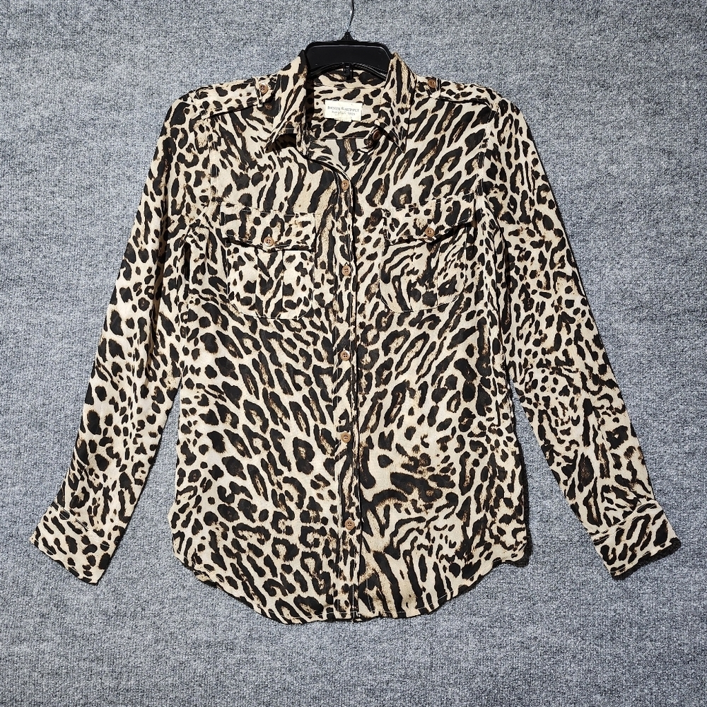 Denim and supply women's blouse top button-down size S animal prints